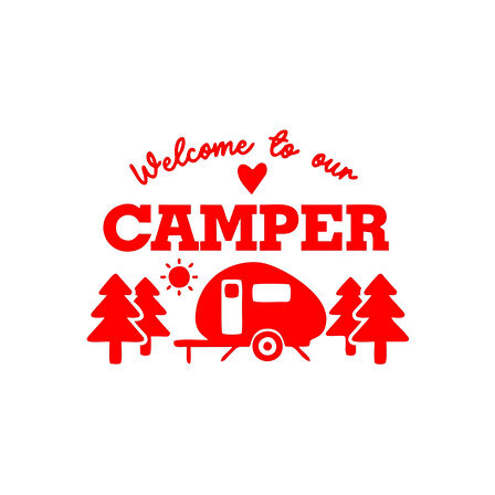 Camper Sticker 17x17 Cm Kırmızı