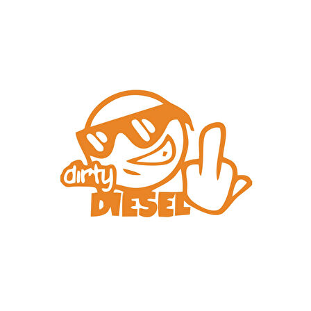 Dirty Diesel Sitcker 17x17 Cm Turuncu