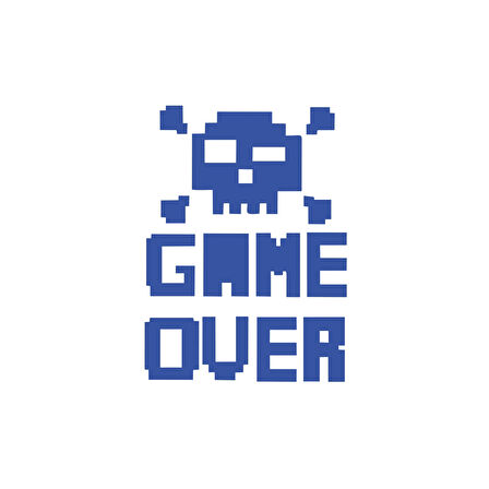 Game Over Sticker 17x17 Cm Mavi