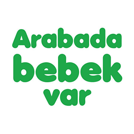 Arabada Bebek Var Sticker 17x17 Cm Yeşil