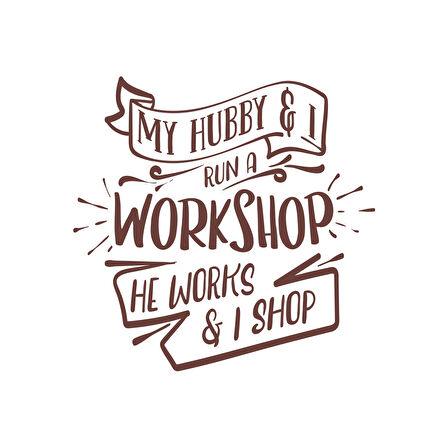 Workshhop Sticker 17x17 Cm Kahverengi