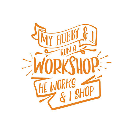 Workshhop Sticker 17x17 Cm Turuncu