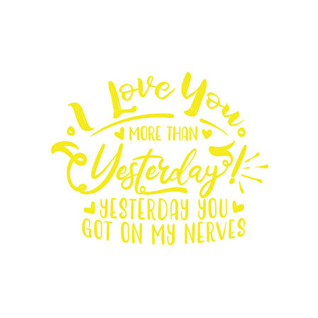 I love You Sticker 17x17 Cm Sarı