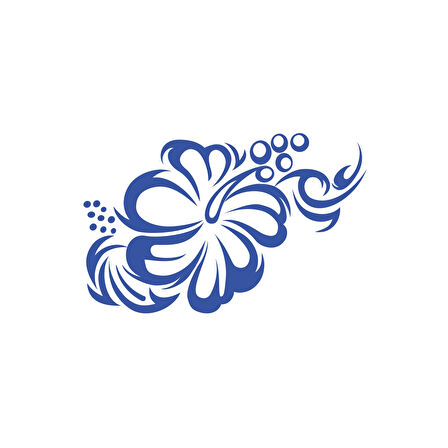 Hibiskus Çiçeği Sticker 17x17 Cm Mavi