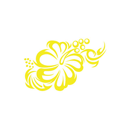 Hibiskus Çiçeği Sticker 17x17 Cm Sarı