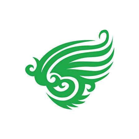 Kanat Tribal Sticker 17x17 Cm Yeşil