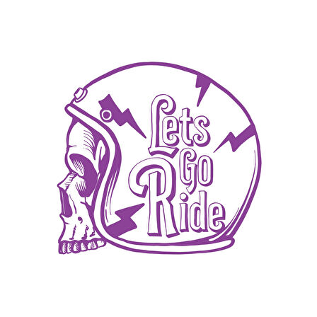 Lets GO Ride Sticker 17x17 Cm Mor