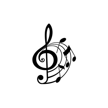 Müzik ve Nota Sticker 17x17 Cm Siyah