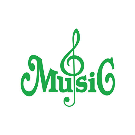 Müzik ve Nota Sticker 17x17 Cm Yeşil