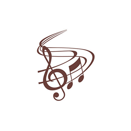 Müzik ve Nota Sticker 17x17 Cm Kahverengi