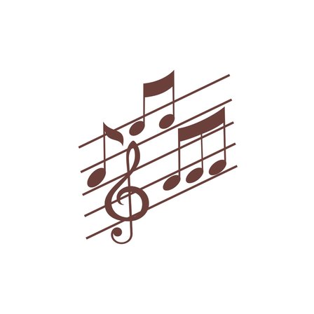 Müzik ve Nota Sticker 17x17 Cm Kahverengi