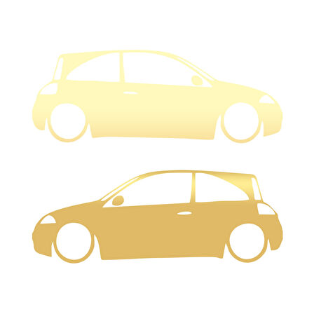 Basık Megane 2 HB Sticker 17x17 Cm Gold
