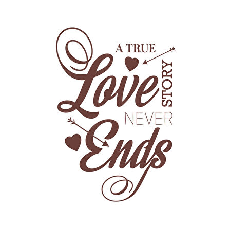 Love never Ends Sticker 17x17 Cm Kahverengi