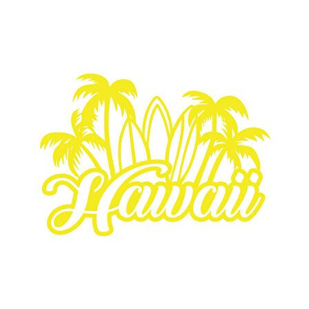 Hawaii Sticker 17x17 Cm Sarı