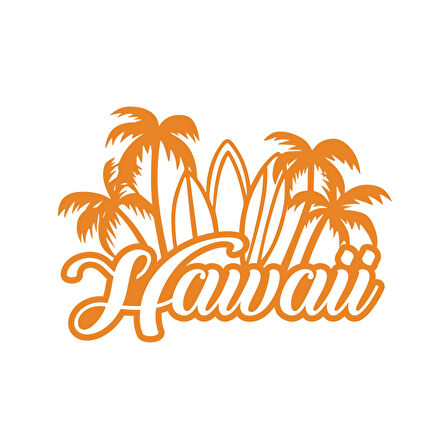 Hawaii Sticker 17x17 Cm Turuncu