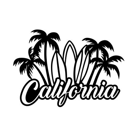 California Sticker 17x17 Cm Siyah