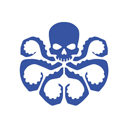 Ahtapot Sticker 17x17 Cm Mavi