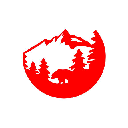 Doğa ve Dağ Sticker 17x17 Cm Kırmızı