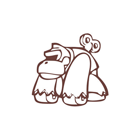 Goril Sticker 17x17 Cm Kahverengi