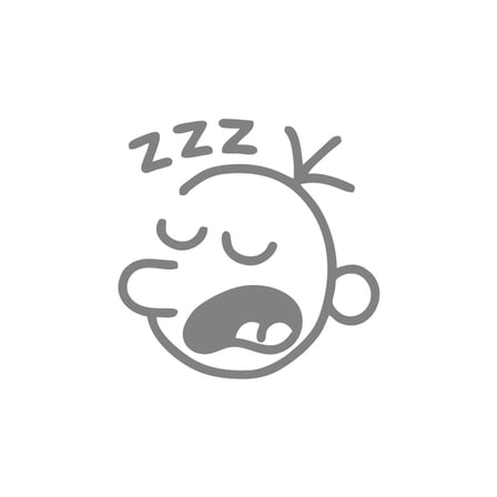 Zzz Uyuyan Surat Sticker 17x17 Cm Gri