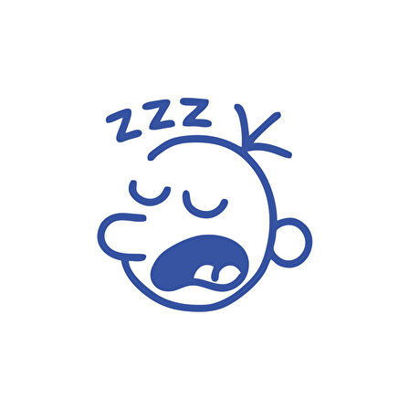 Zzz Uyuyan Surat Sticker 17x17 Cm Mavi