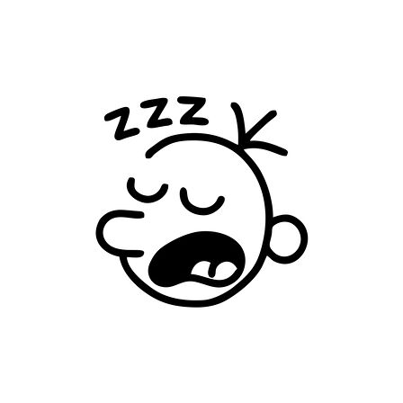 Zzz Uyuyan Surat Sticker 17x17 Cm Siyah