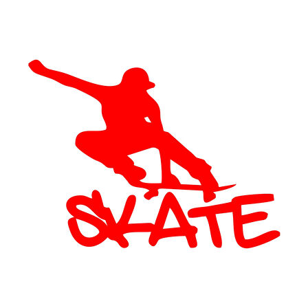 Kaykaycı Sticker 17x17 Cm Kırmızı