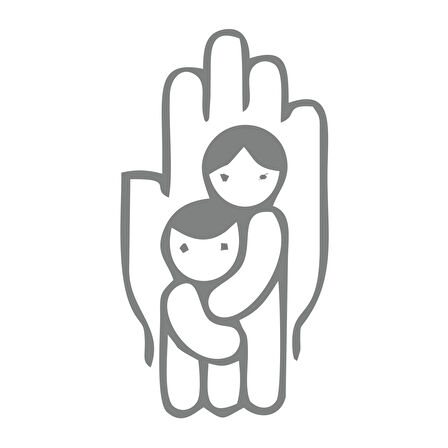 Çocukları Koru Sticker 17x17 Cm Gri