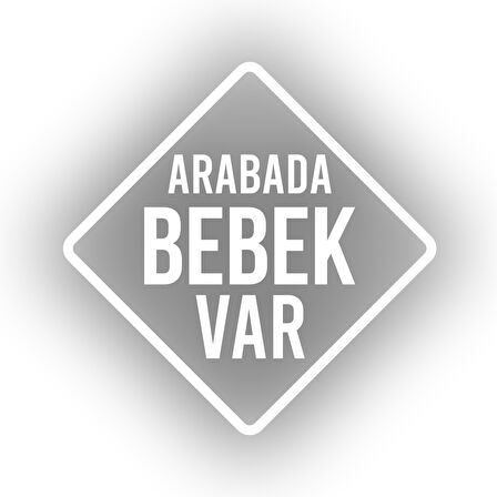 arabada Bebek Var Sticker 17x17 Cm Beyaz