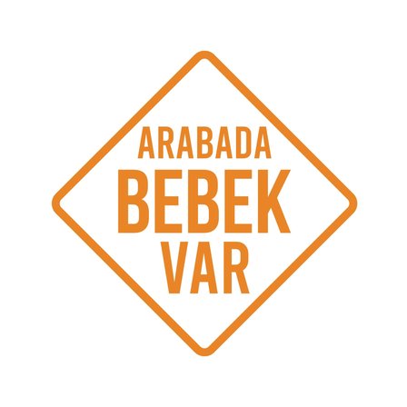 arabada Bebek Var Sticker 17x17 Cm Turuncu