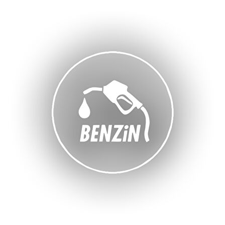 Benzin Araba Sticker 17x17 Cm Beyaz