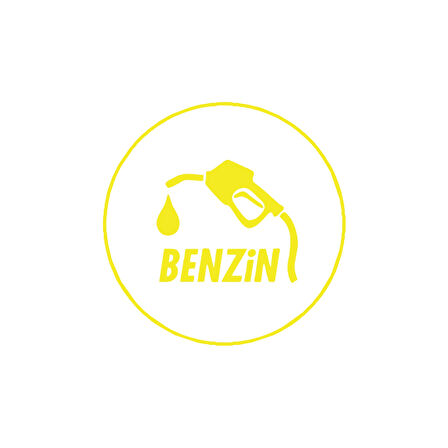 Benzin Araba Sticker 17x17 Cm Sarı