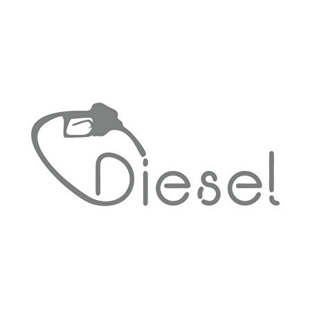 Diesel Araba Sticker 17x17 Cm Gri