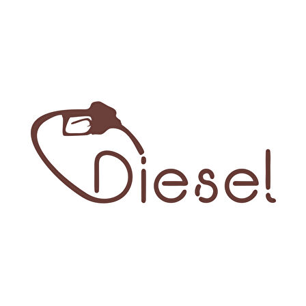 Diesel Araba Sticker 17x17 Cm Kahverengi