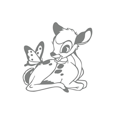 Ceylan Ve Kelebek Araba Sticker 17x17 Cm Gri