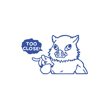 Too Close Anime Araba Sticker 17x17 Cm Mavi