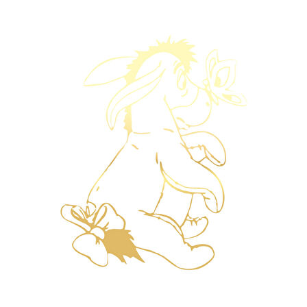 Eşek Araba Sticker 17x17 Cm Gold