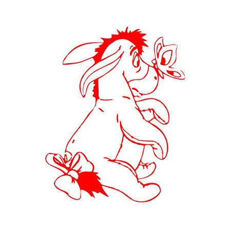 Eşek Araba Sticker 17x17 Cm Kırmızı