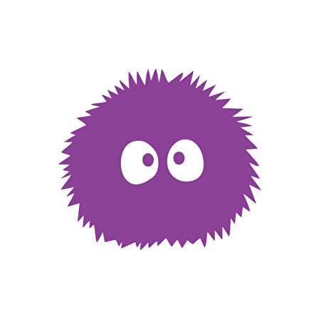 Sevimli Araba Sticker 17x17 Cm Mor