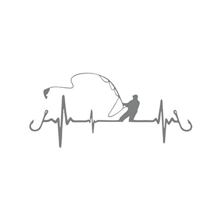 Balıkçılık Araba Sticker 17x17 Cm Gri