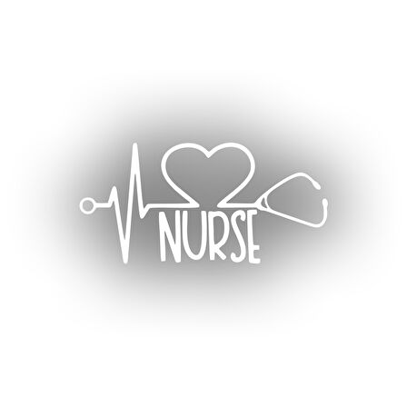 Nurse Araba Sticker 17x17 Cm Beyaz