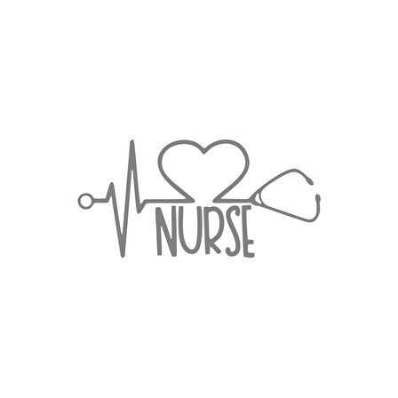 Nurse Araba Sticker 17x17 Cm Gri