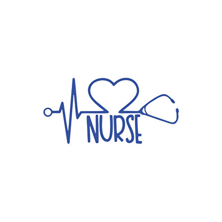Nurse Araba Sticker 17x17 Cm Mavi