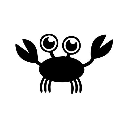 Sevimli Yengeç Araba Sticker 17x17 Cm Siyah