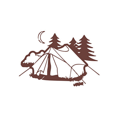 Kamp Araba Stickeri 17x17 Cm Kahverengi