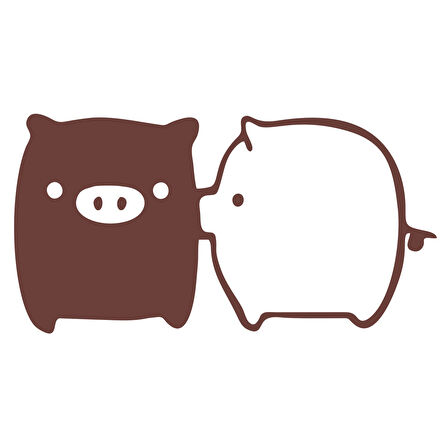 Sevimli Domuzlar Araba Sticker 17x17 Cm Kahverengi