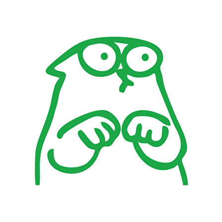 Komik Kedi Araba Sticker 17x17 Cm Yeşil