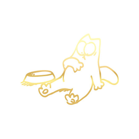 Komik Kedi Araba Sticker 17x17 Cm Gold