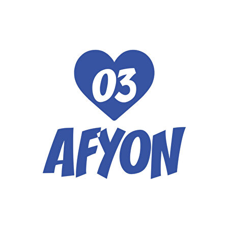 Kalpli 03 Afyon Araba Sticker 17x17 Cm Mavi