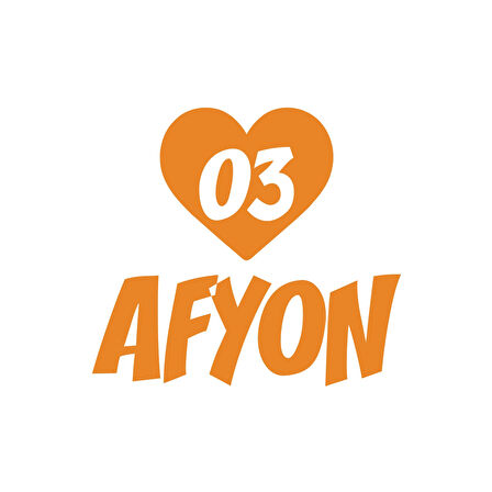 Kalpli 03 Afyon Araba Sticker 17x17 Cm Turuncu